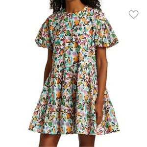 Tanya Taylor Vibrant Pink and Orange Casual Dress